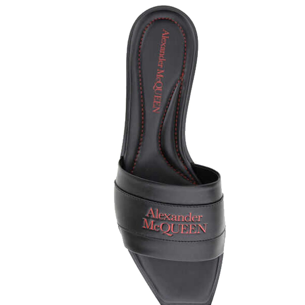 

Alexander McQueen Black/Red Leather Signature Mules Size IT