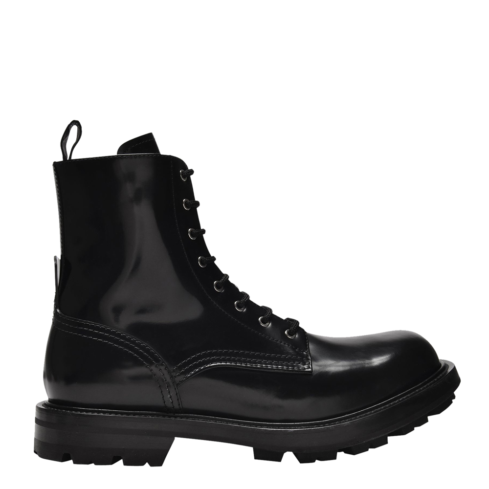 

Alexander Mcqueen Black Patent Leather Wander Boots Size EU