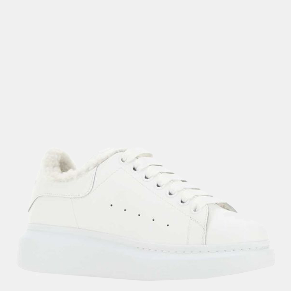 

Alexander Mcqueen White Leather and Shearling Oversized Sneakers Size EU