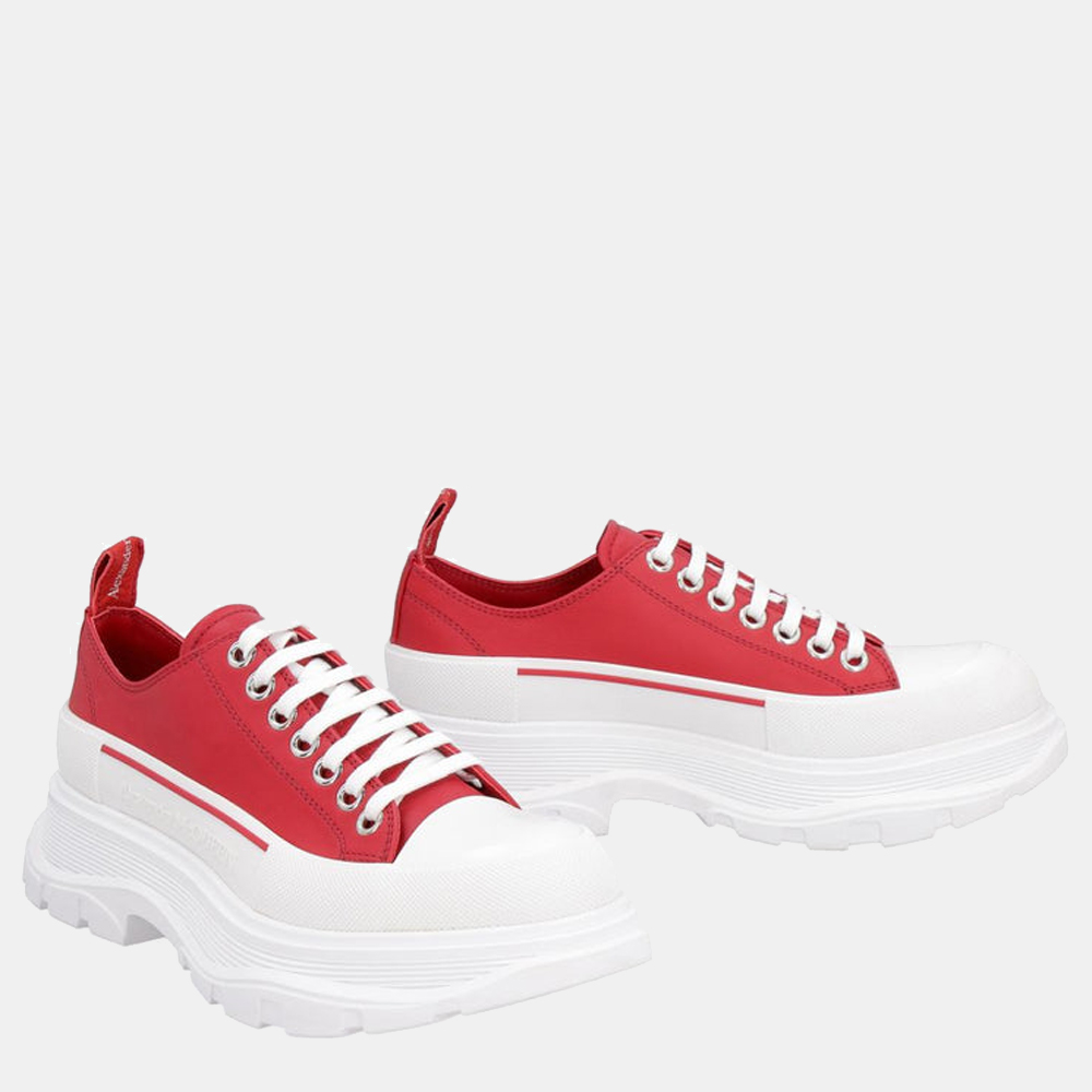 

Alexander Mcqueen Red Tread Slick Lace up Sneakers Size EU