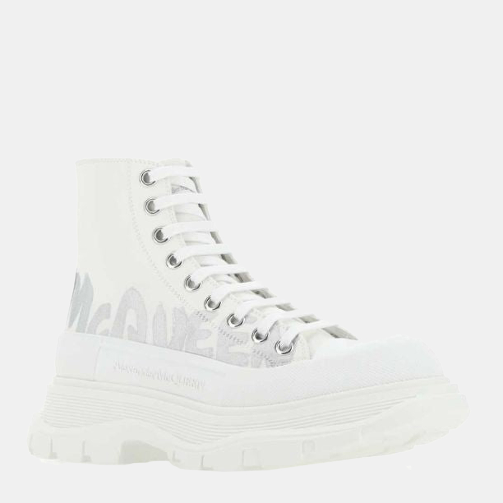 

Alexander Mcqueen White tread Slick Lace up Boots Size EU