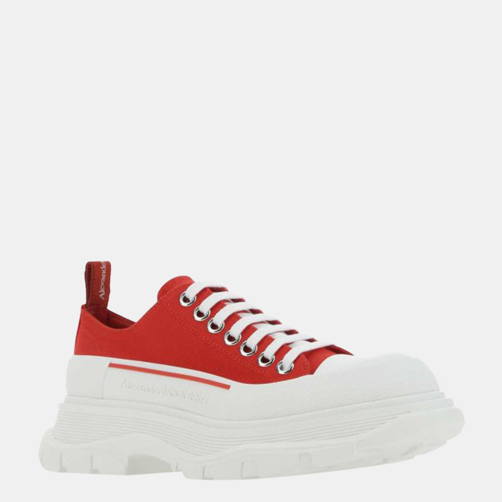 

Alexander Mcqueen Red/White Tread Slick Lace Up Sneaker Size EU