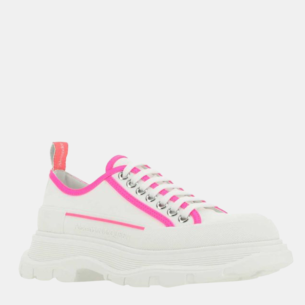 

Alexander Mcqueen White/Fluorescent Pink Tread Slick Low top Sneakers EU