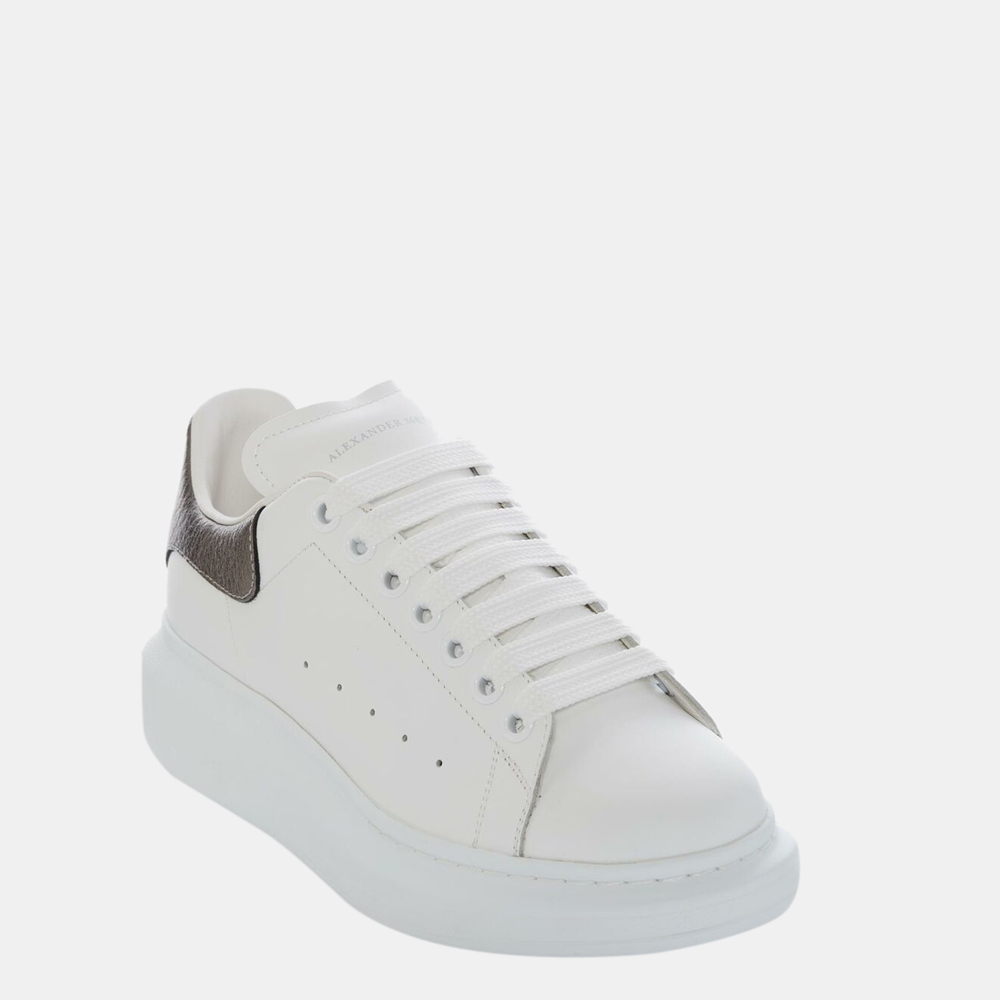 

Alexander McQueen White/Grey Leather Oversized Sneakers Size EU