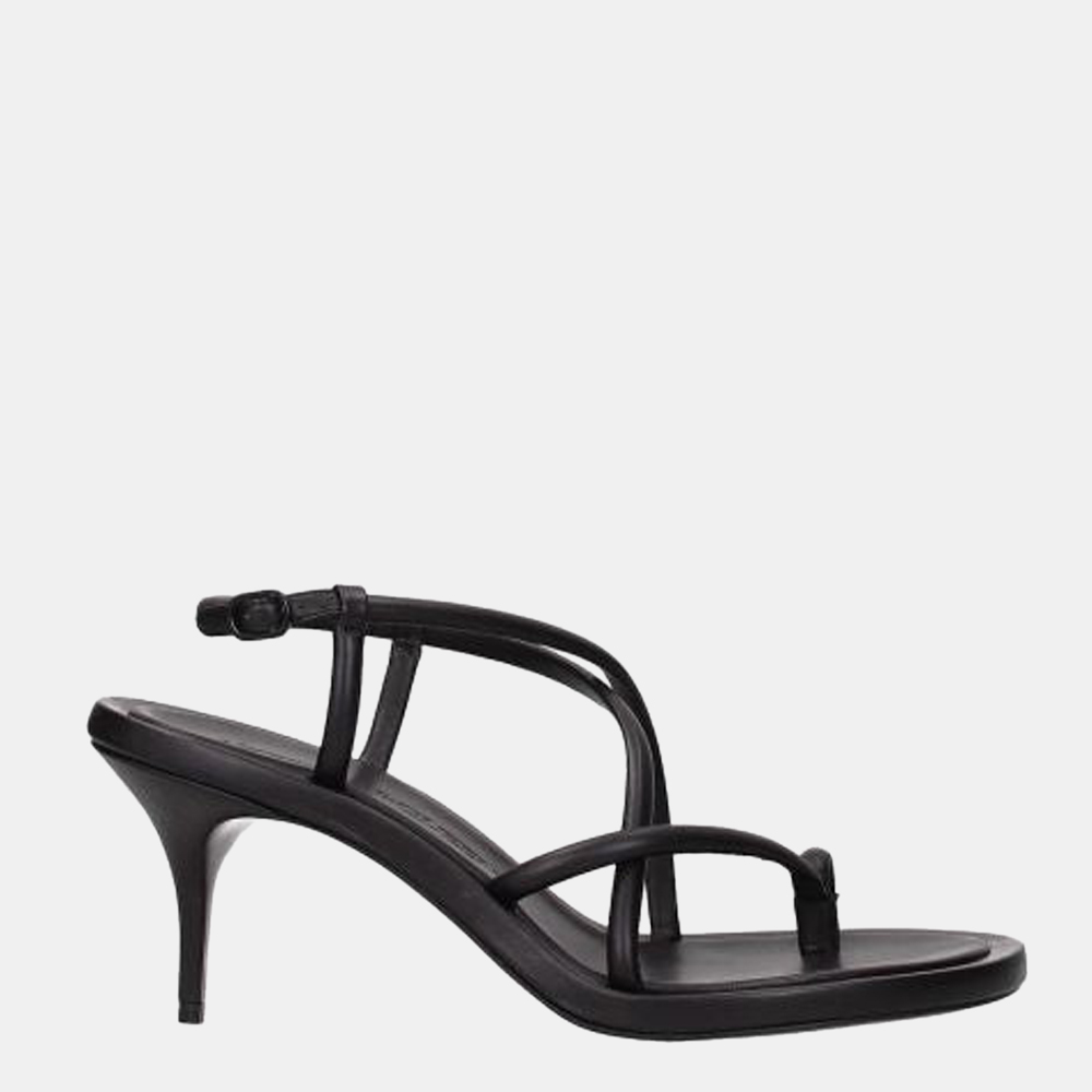 

Alexander Mcqueen Black Leather Strappy Sandals Size US 6 EU