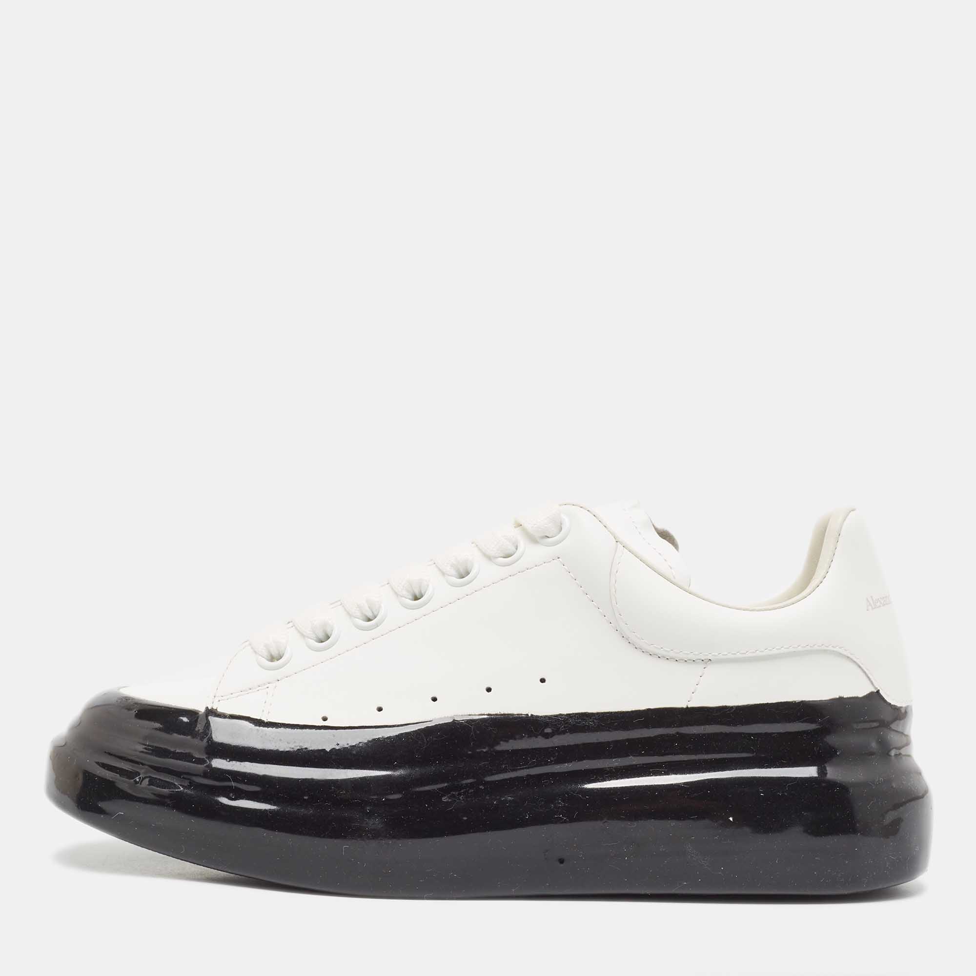 

Alexander McQueen White Leather Oversized Low Top Sneakers Size