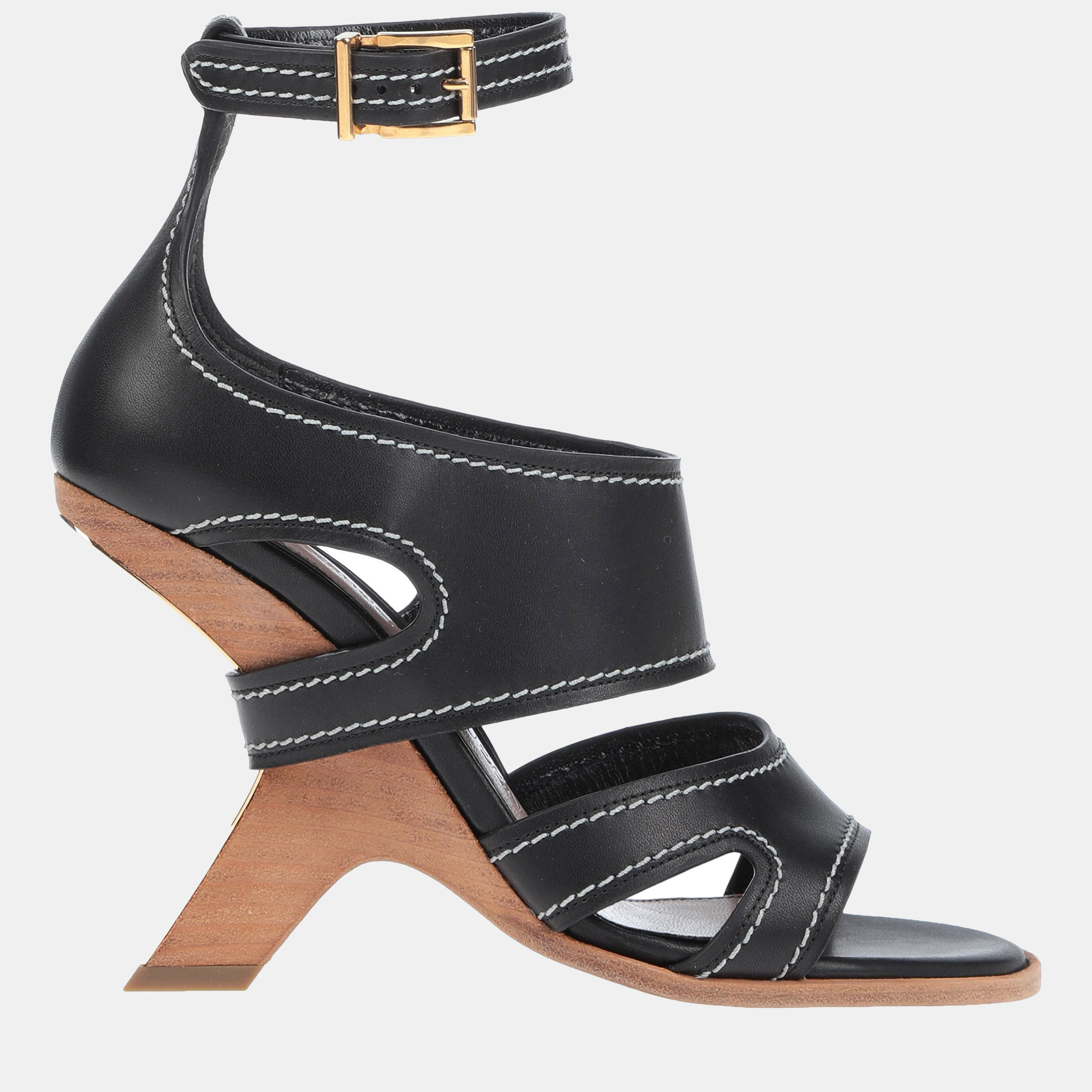 Alexander McQueen Leather Ankle Strap Sandals 38
