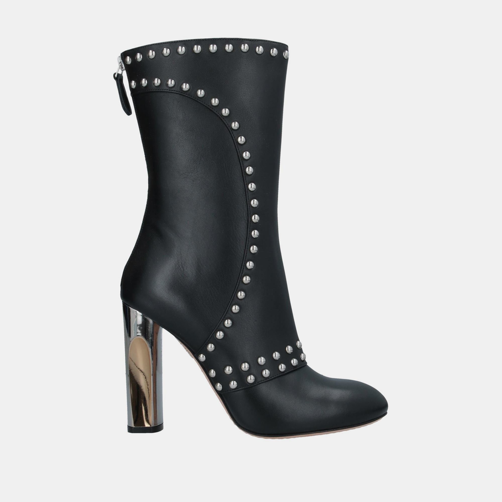 

Alexander Mcqueen Leather Ankle Boots, Black