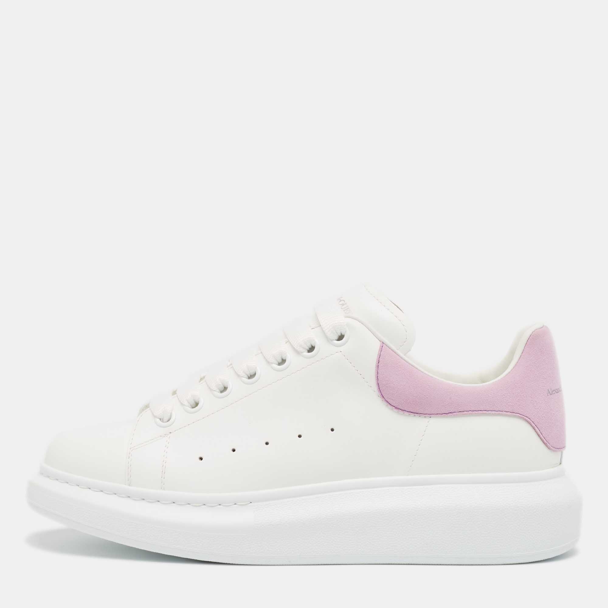 

Alexander McQueen White/Purples Leather Oversized Sneakers Size