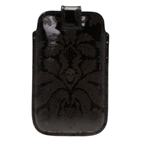 Pre Owned Alexander McQueen Black Patent iPhone Case