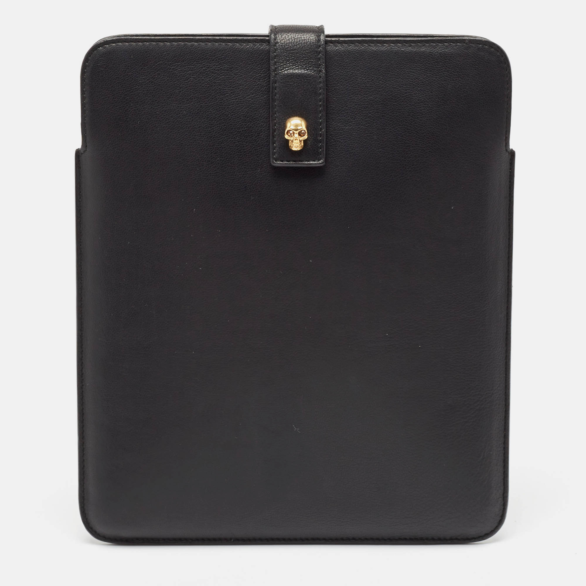 

Alexander McQueen Black Leather Skull Embellished iPad Case