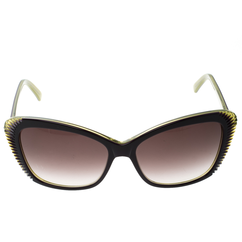 

Alexander McQueen Purple/Green AMQ 4178/S Cat Eye Sunglasses