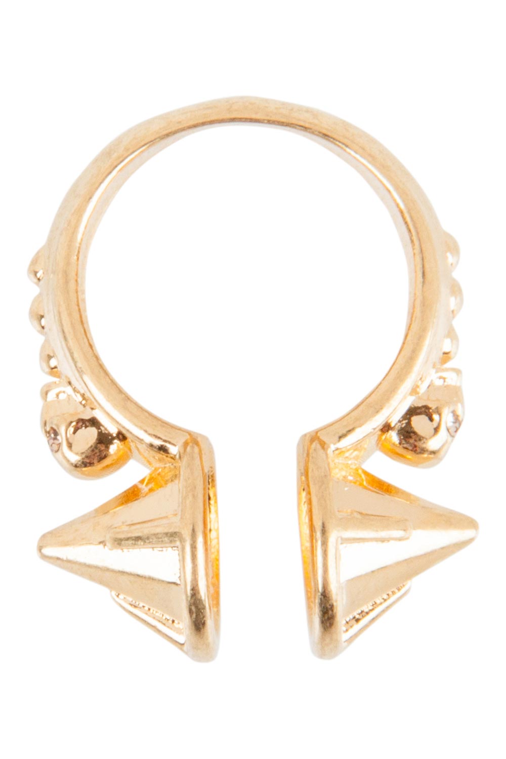 

Alexander McQueen Spike Crystal Gold Tone Open Ring Size