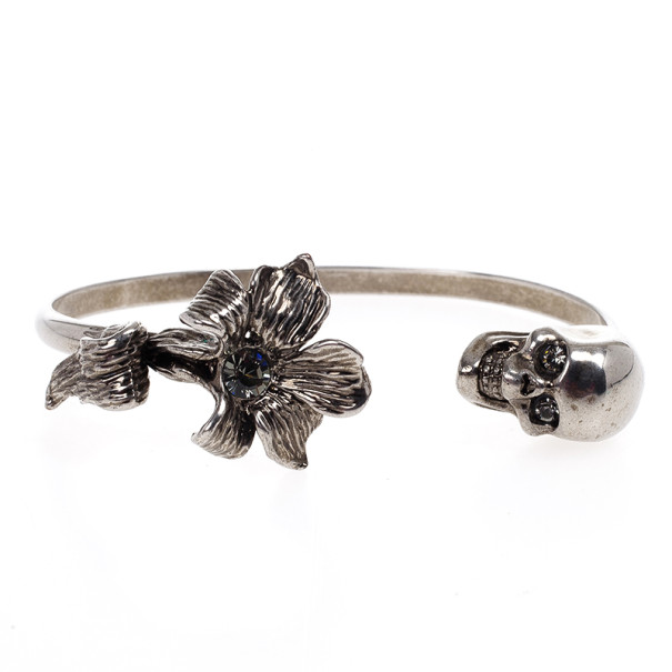 Pre Owned Alexander McQueen Flower Skull Bracelet