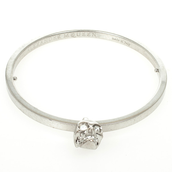 Alexander McQueen Crystal Skull-Charm Bangle