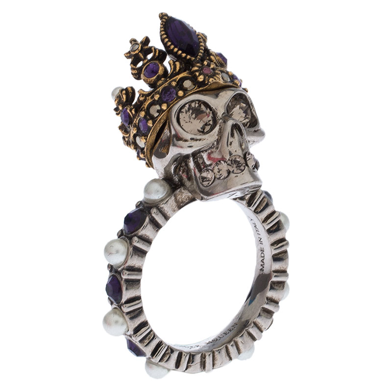 alexander mcqueen queen skull ring