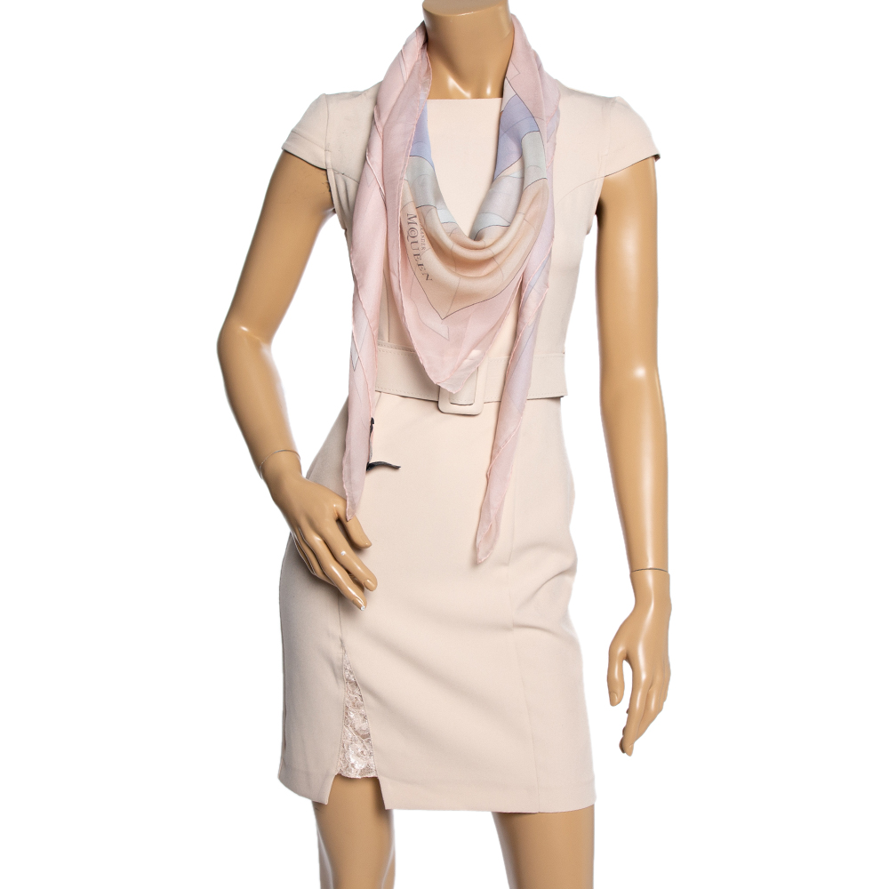

Alexander McQueen Multicolor Pastel Geometric Print Scarf