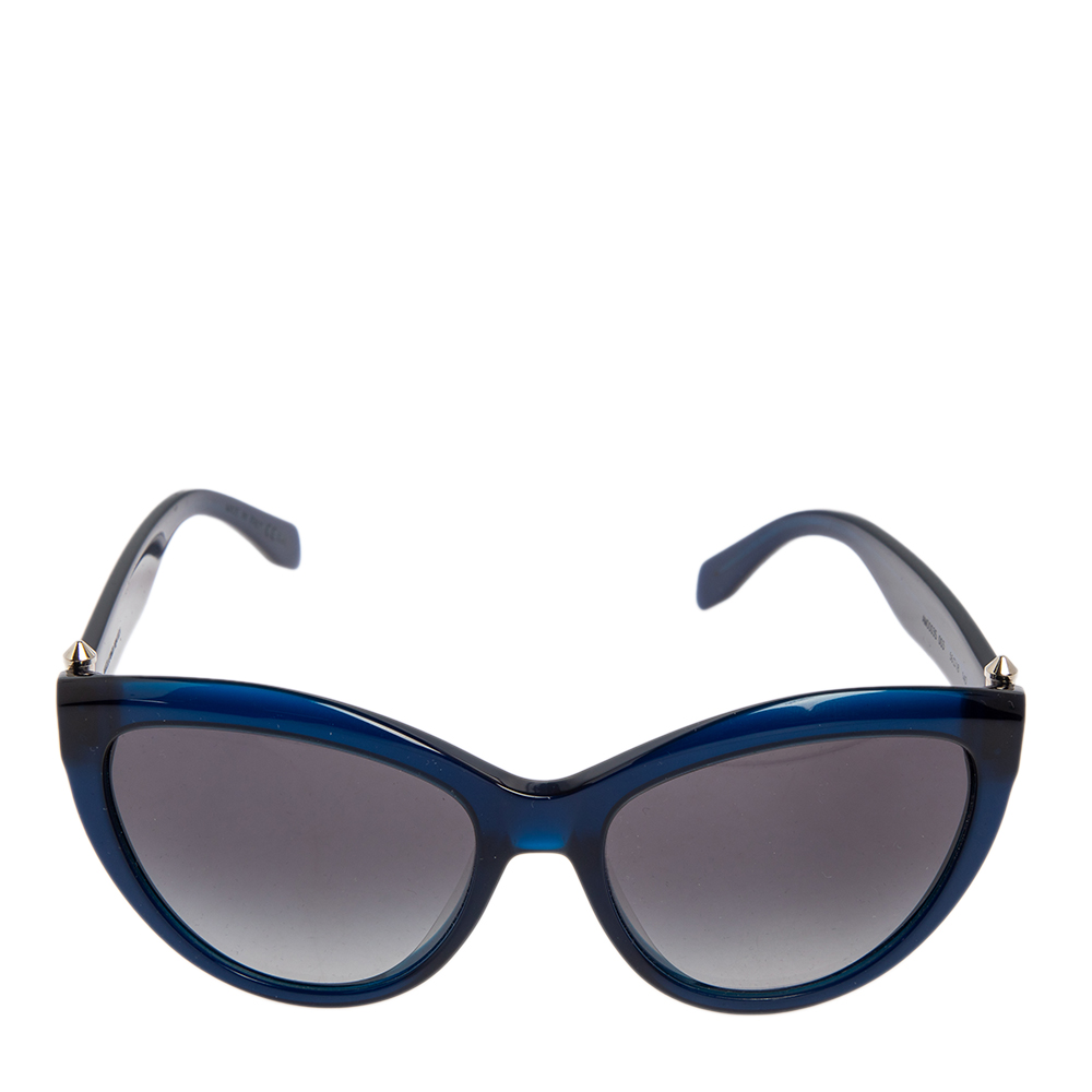 

Alexander McQueen Blue Acetate AM0003s Gradient Cat Eye Sunglasses