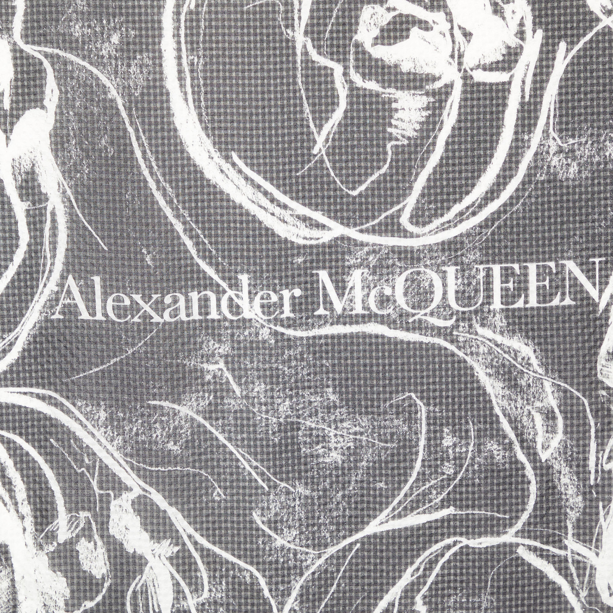 

Alexander McQueen Black Skull Printed Silk Square Scarf