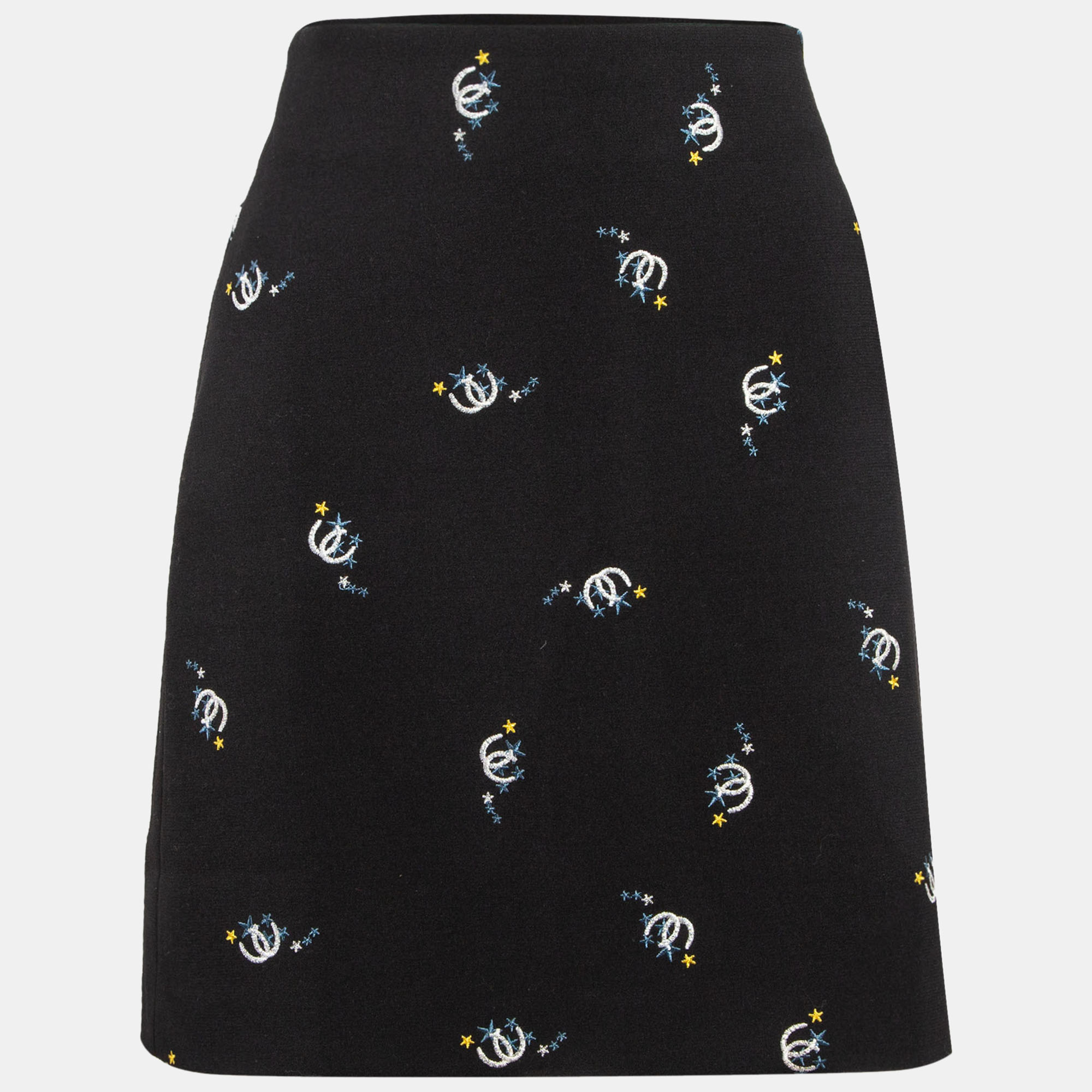 

McQ by Alexander McQueen Black Jersey Printed Pencil Midi Skirt M