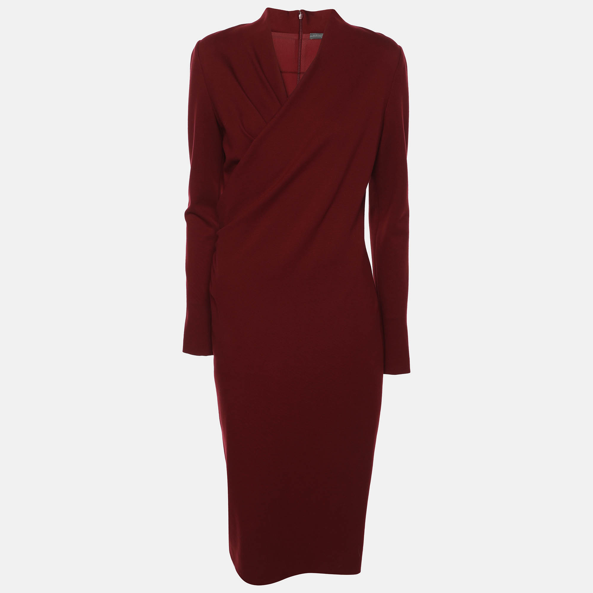 

Alexander McQueen Burgundy Fabric Midi Dress S