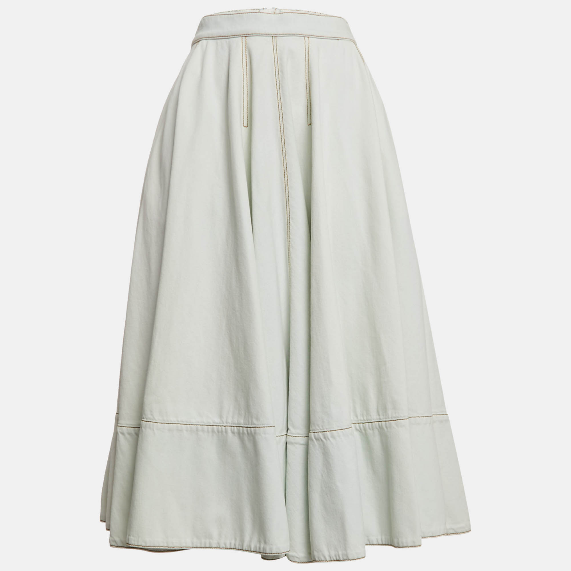 

Alexander McQueen Light Blue Denim Flared Midi Skirt S