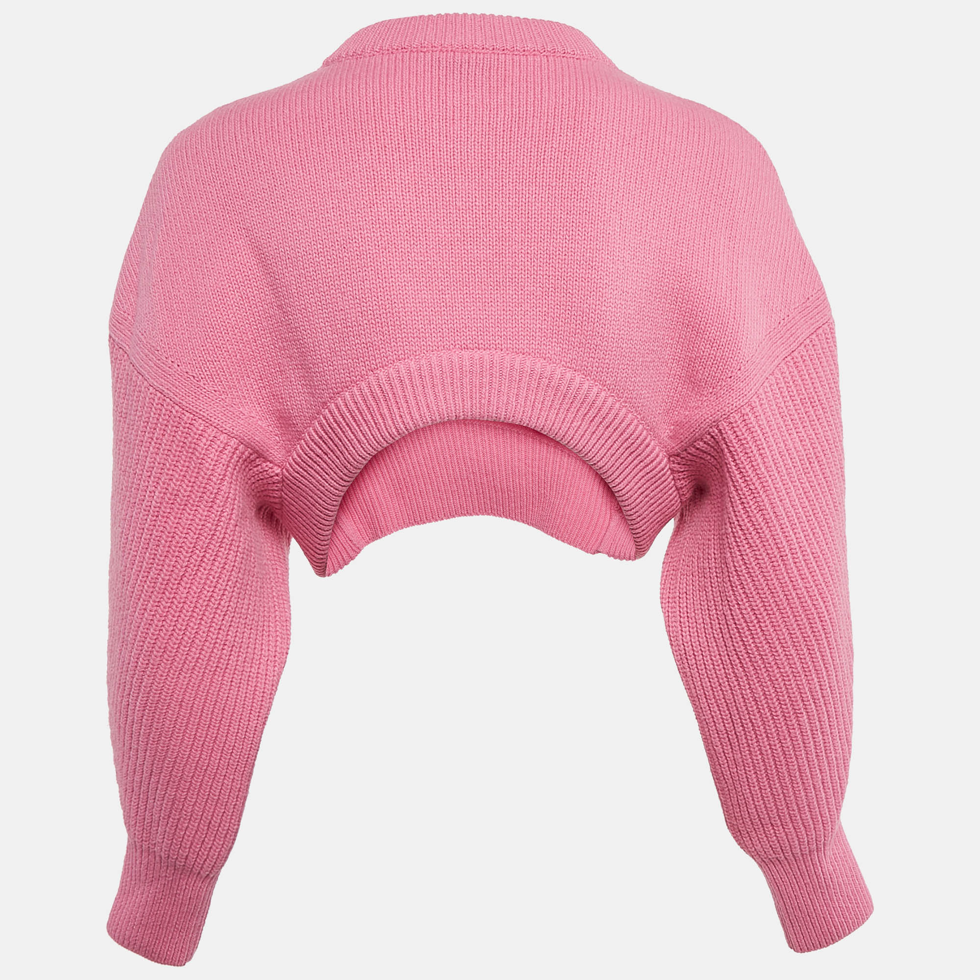 Alexander McQueen Pink Wool Crop Sweater XS 