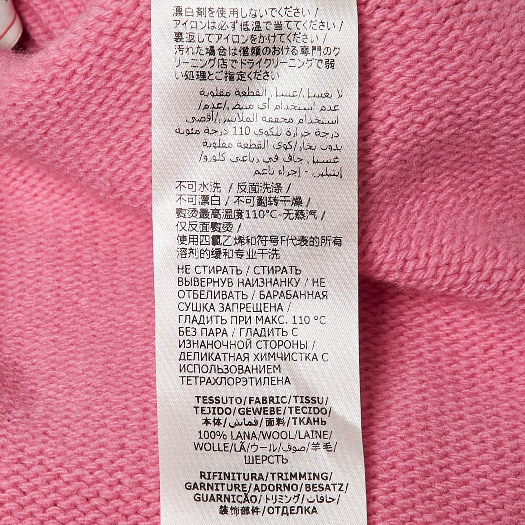 Alexander McQueen Pink Wool Crop Sweater XS 