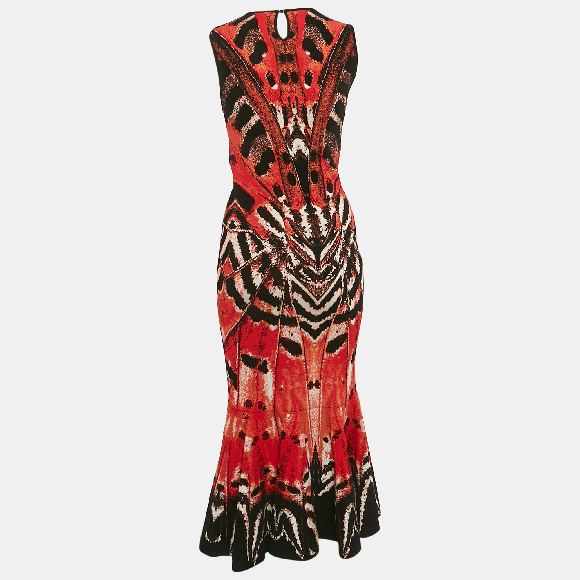 Alexander McQueen Multicolor Jacquard Knit Midi Dress XS 