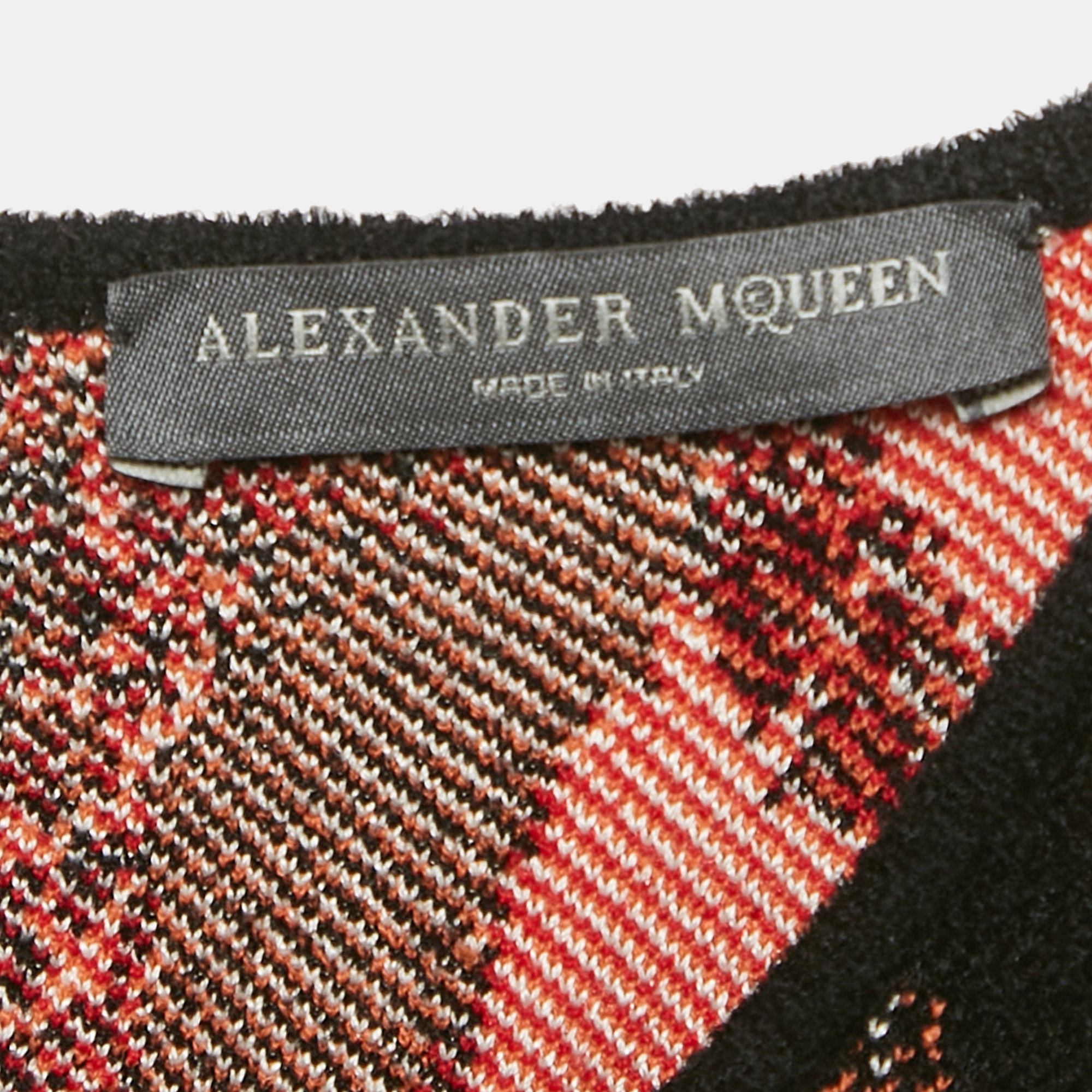 Alexander McQueen Multicolor Jacquard Knit Midi Dress XS 