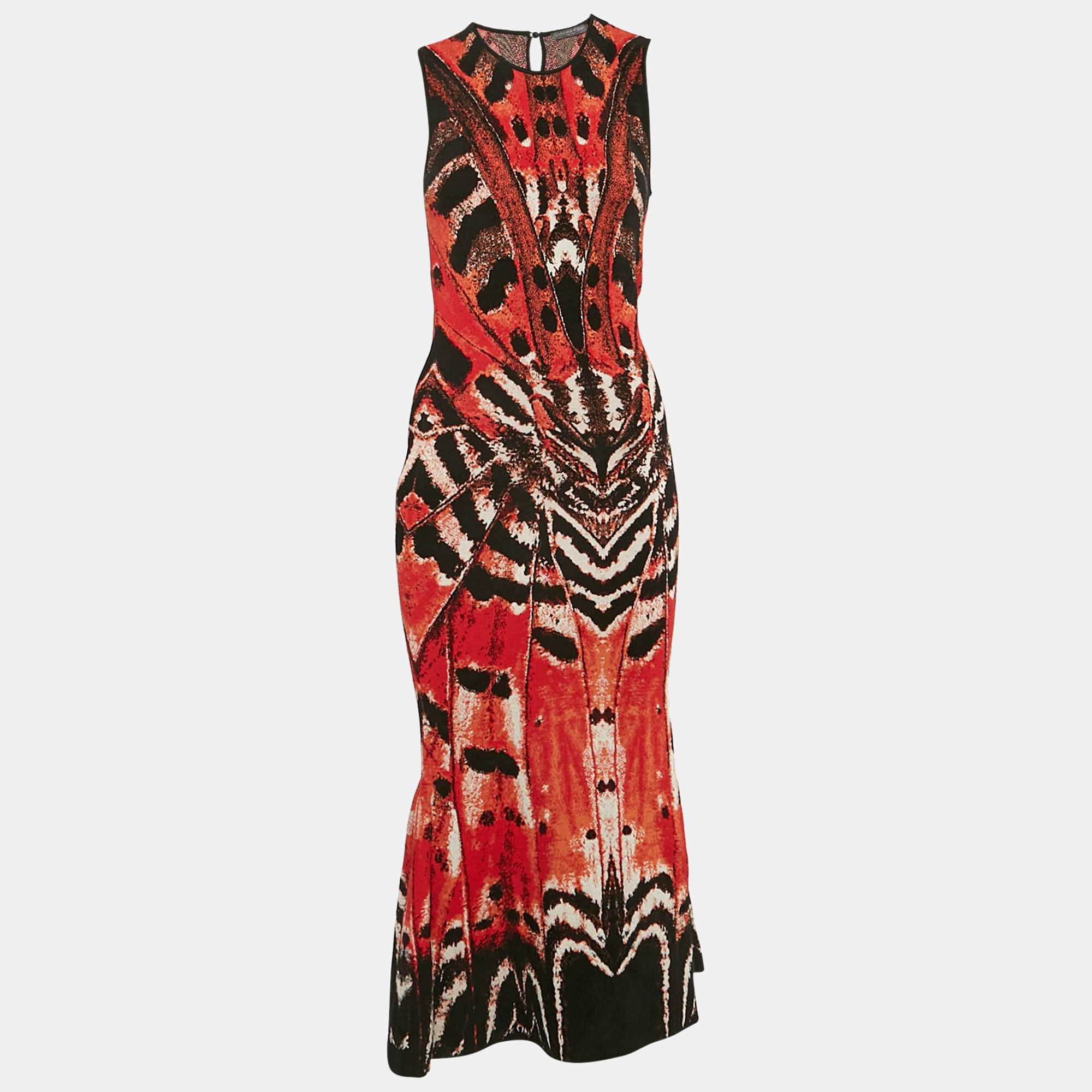 

Alexander McQueen Multicolor Jacquard Knit Midi Dress XS