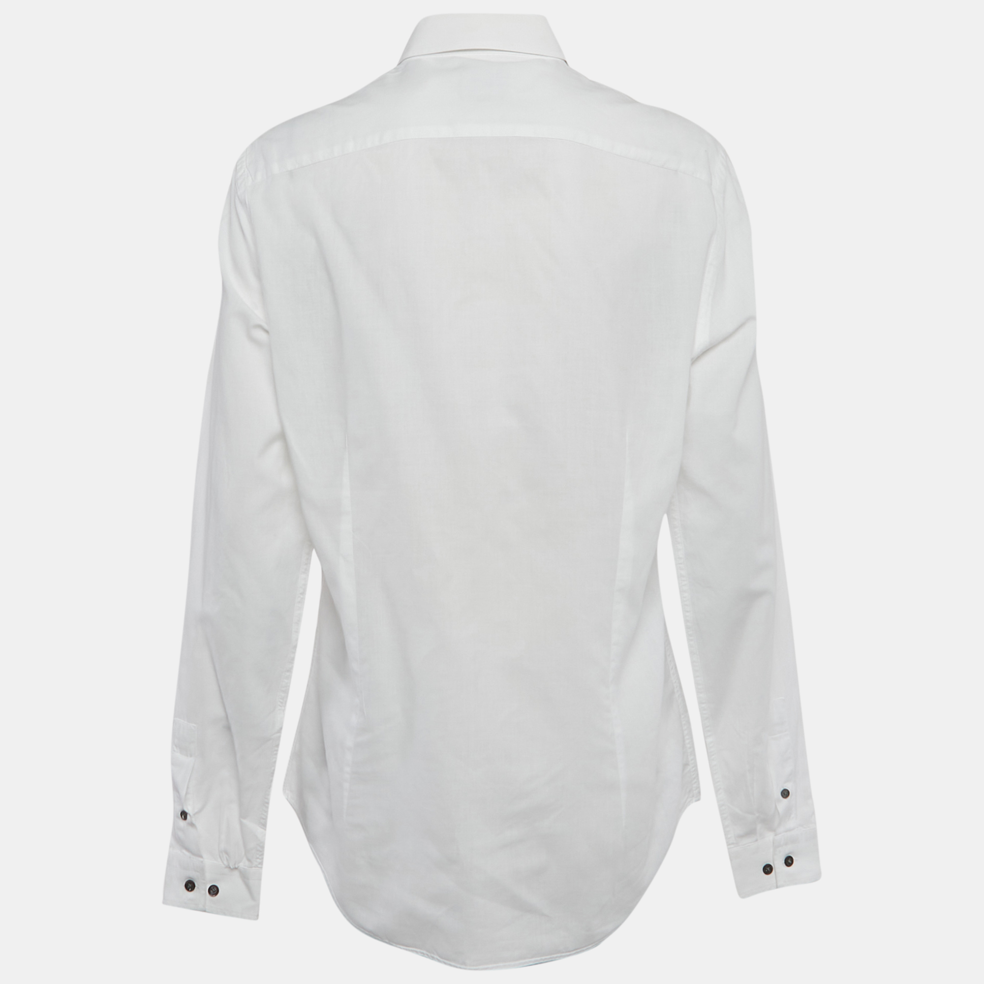 Alexander McQueen White Printed Cotton Button Front Shirt XL 