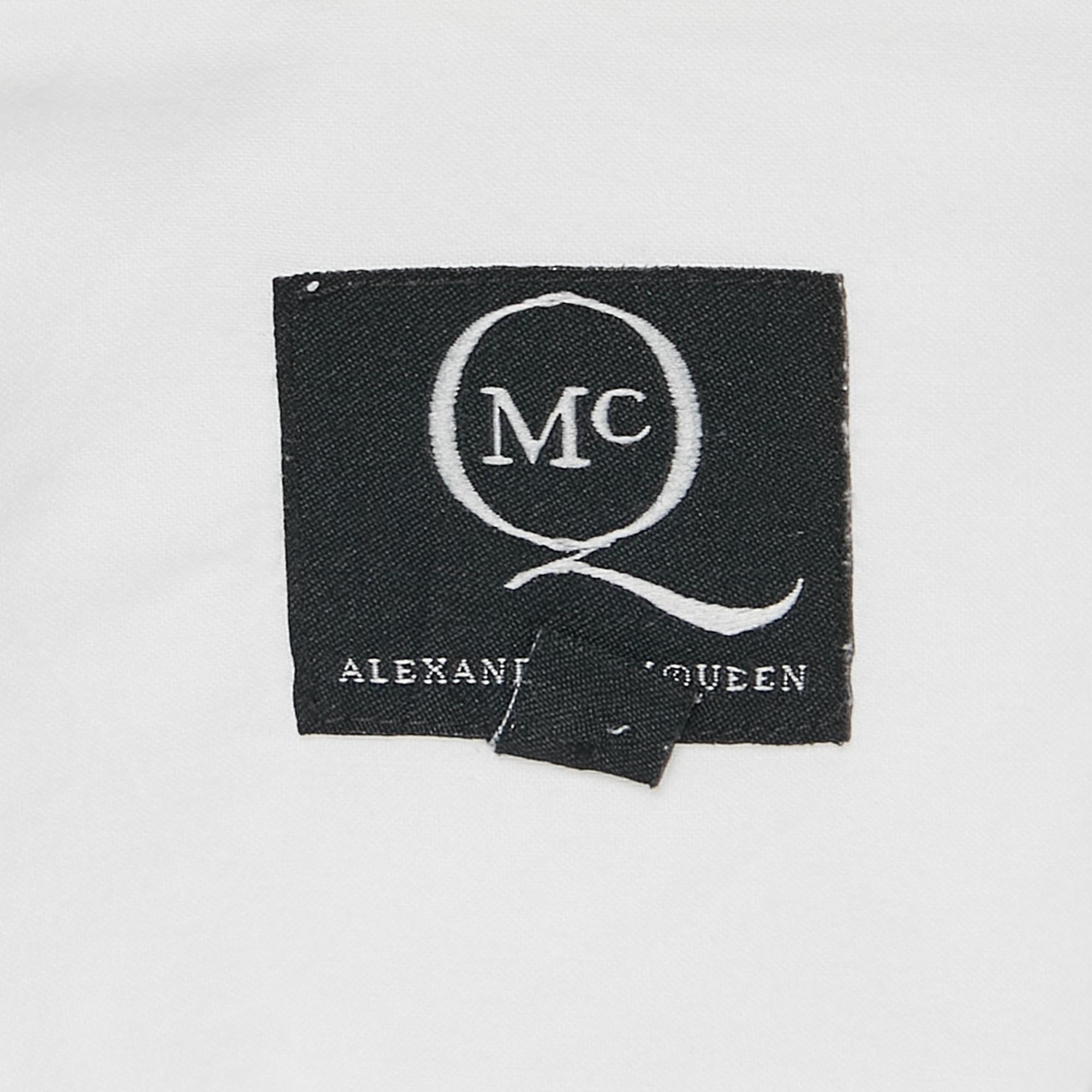 Alexander McQueen White Printed Cotton Button Front Shirt XL 
