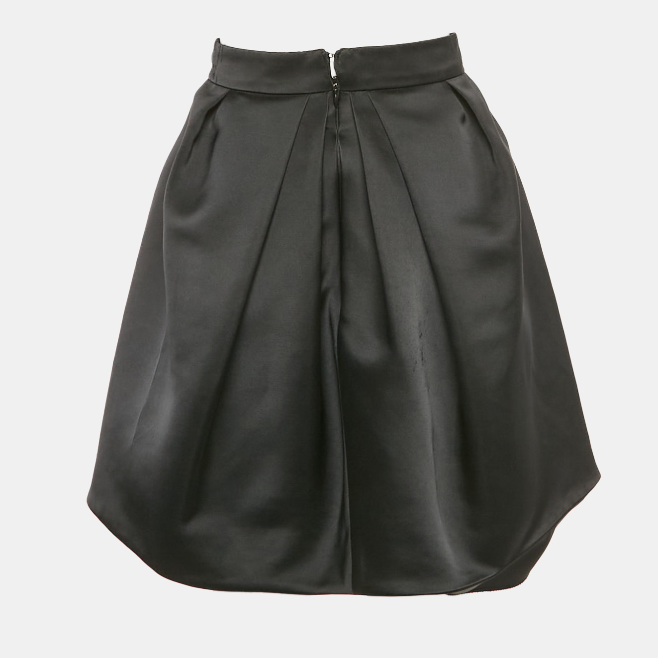 Alexander McQueen Black Satin Pleated Mini Skirt S 