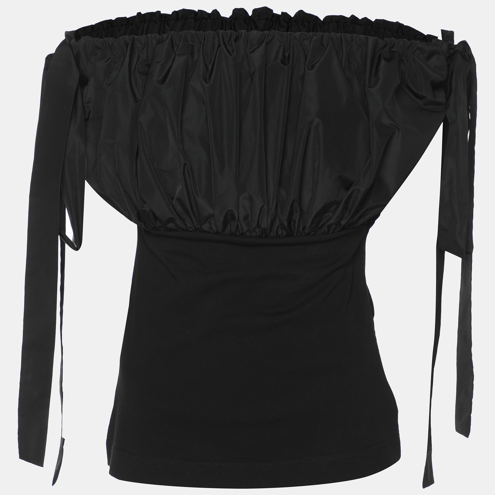 

Alexander McQueen Black Polyester Off The Shoulder Top XS