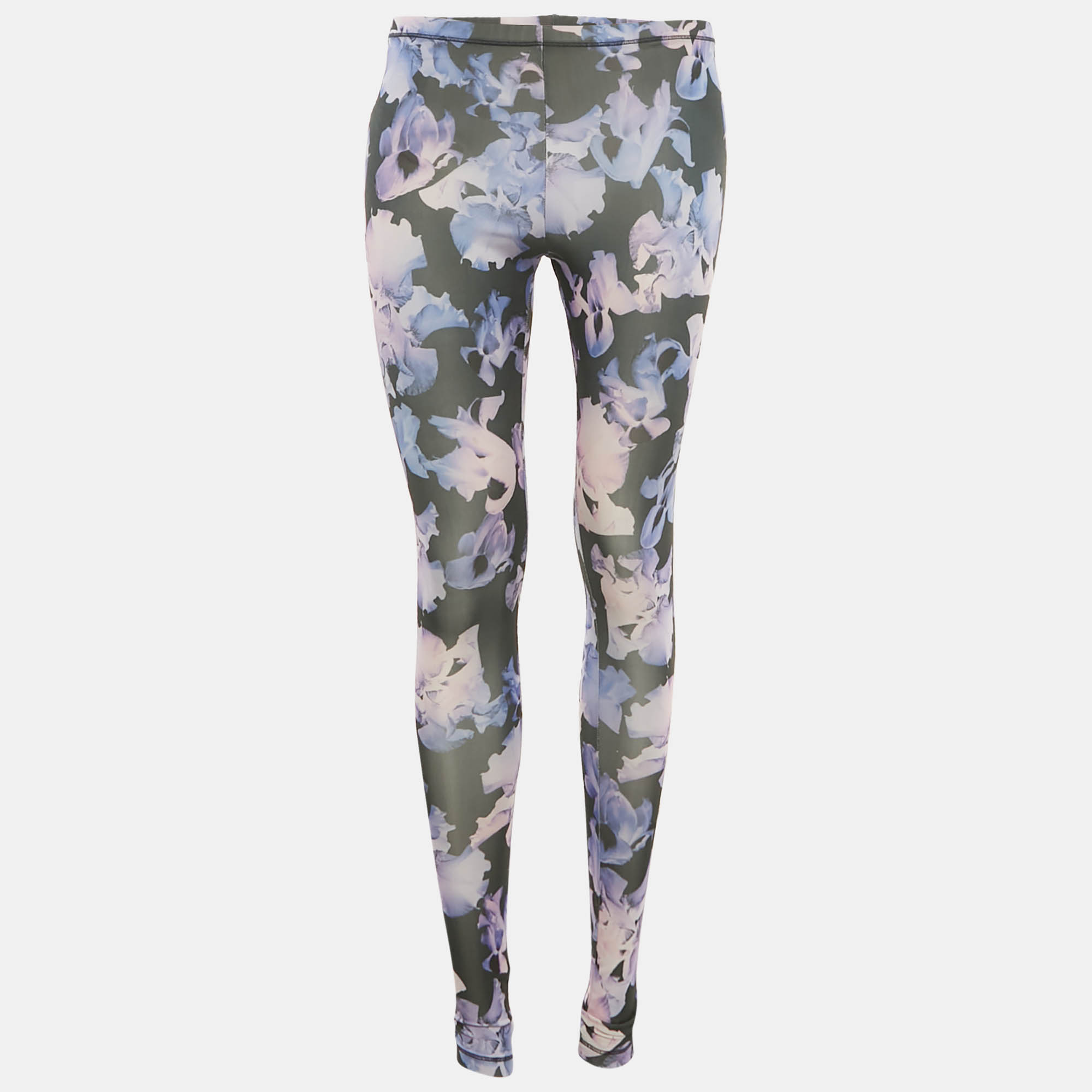 

Alexander McQueen Black/Purple Floral Print Leggings XS