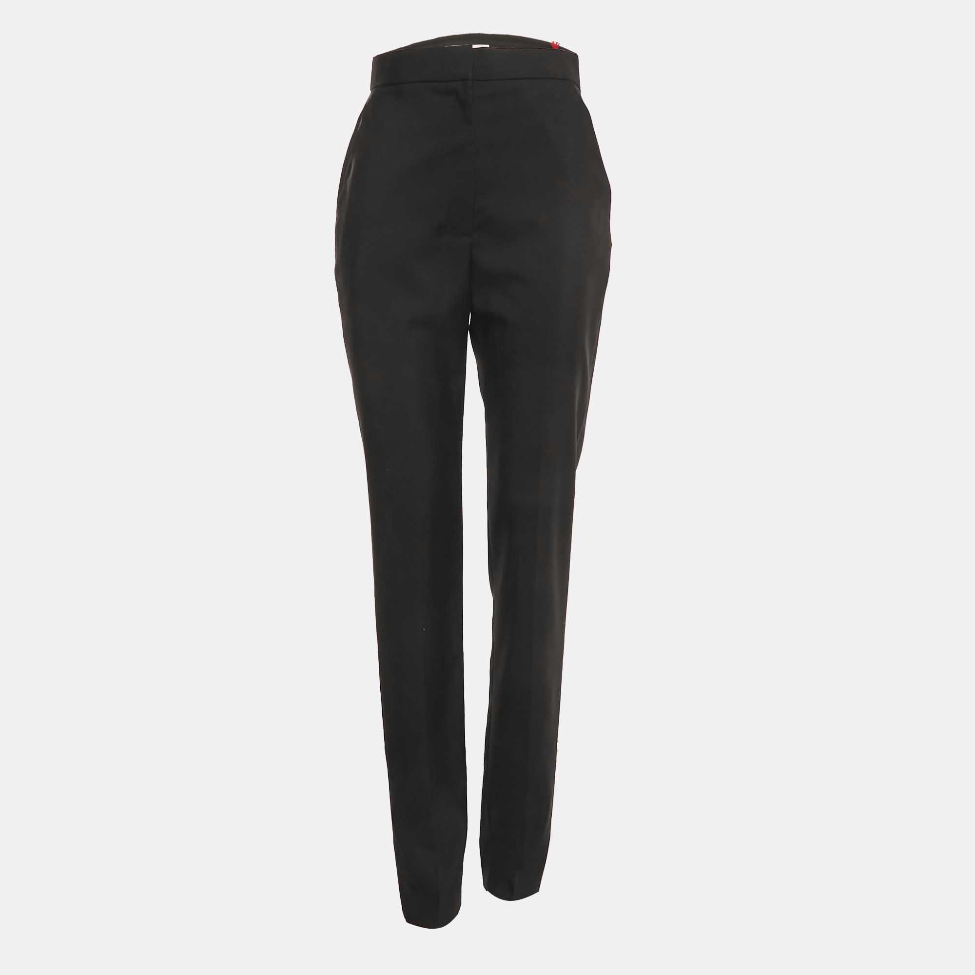 

Alexander McQueen Black Wool High Waist Trousers S