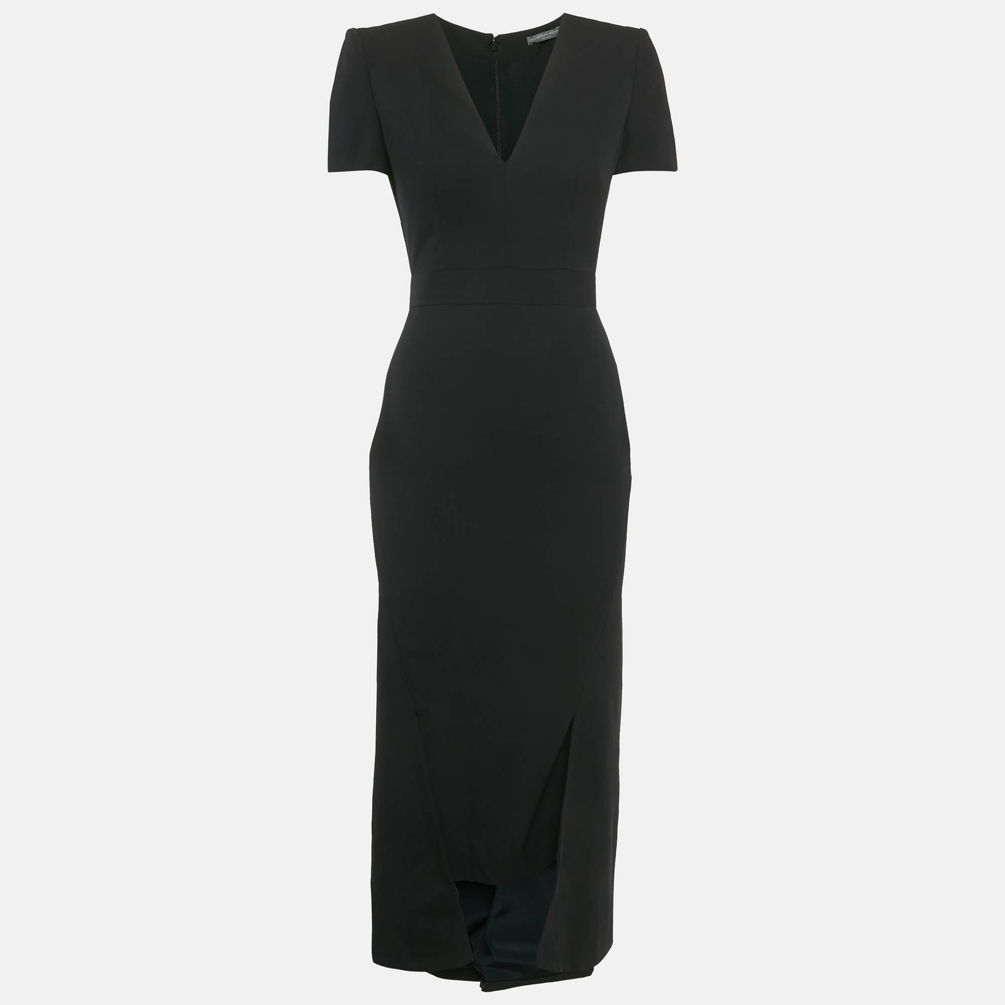 

Alexander McQueen Black Crepe Midi Dress XS