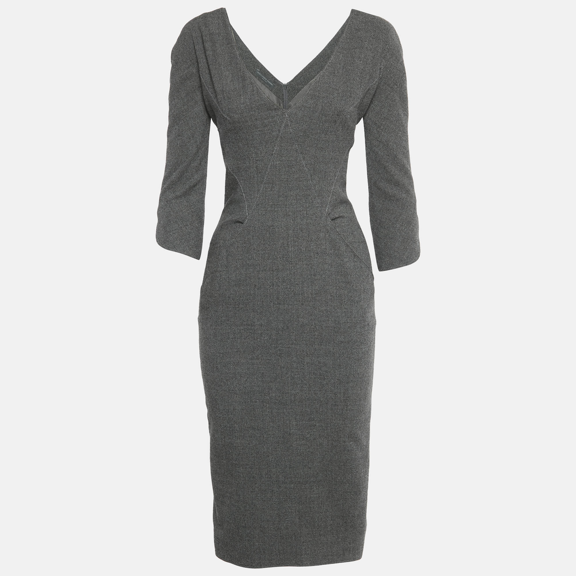 

Alexander McQueen Grey Wool Mini Dress S