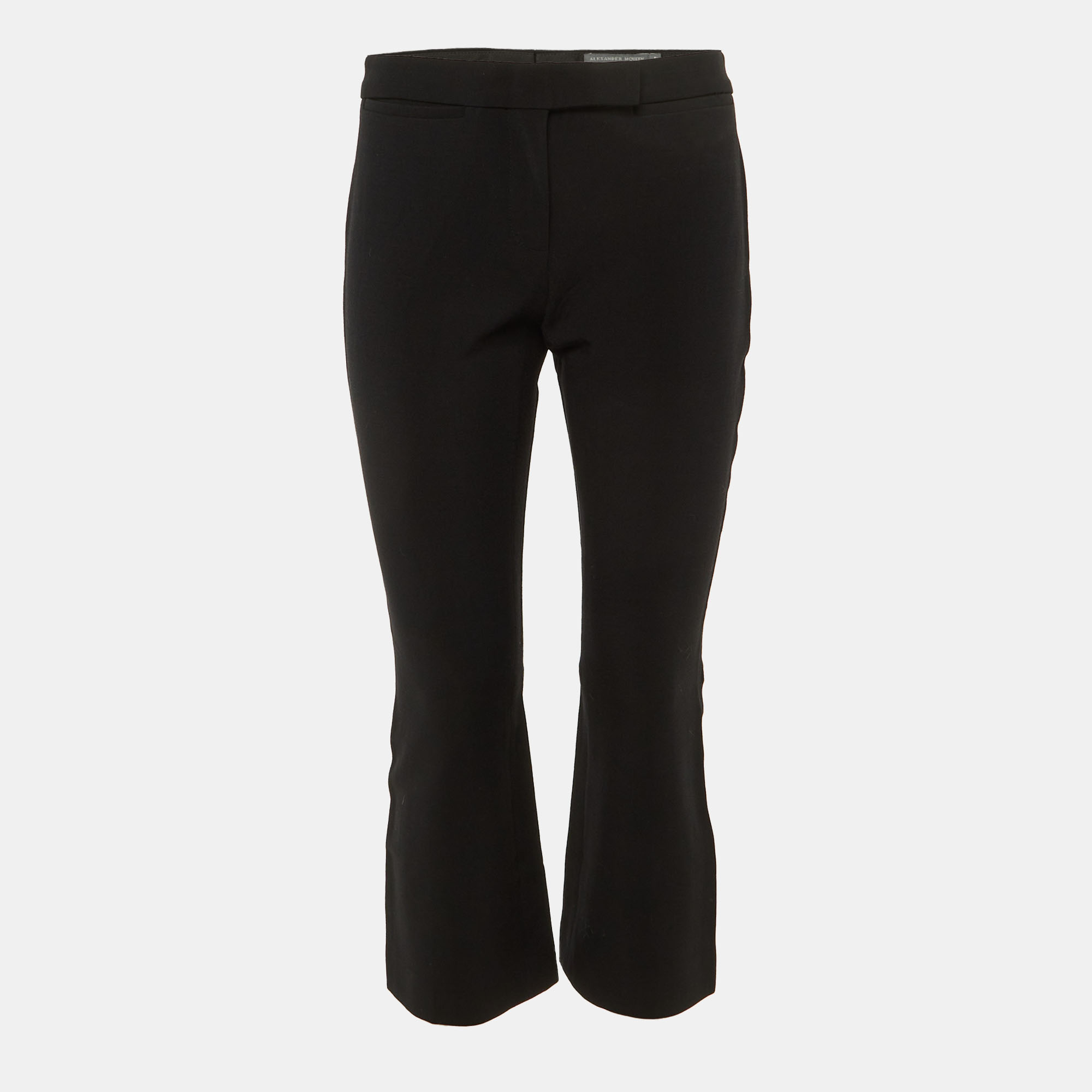 

Alexander McQueen Black Cady Cropped Trousers S