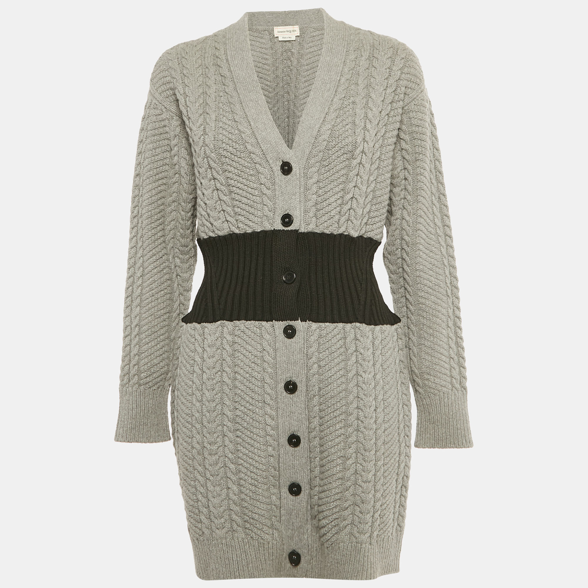 

Alexander McQueen Grey Cashmere Knit Mini Dress M