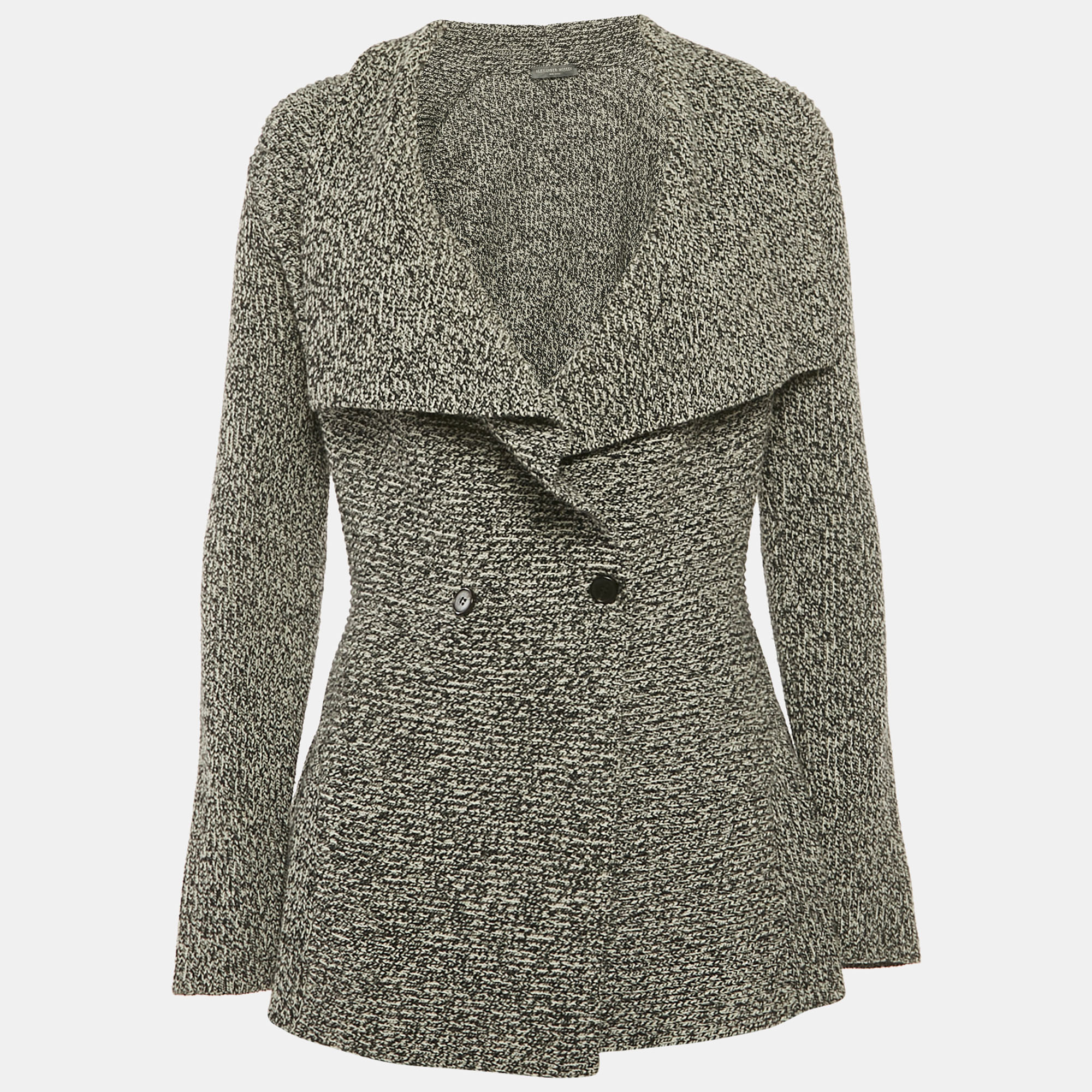 

Alexander McQueen Grey Rib Knit Double Breasted Sweater M