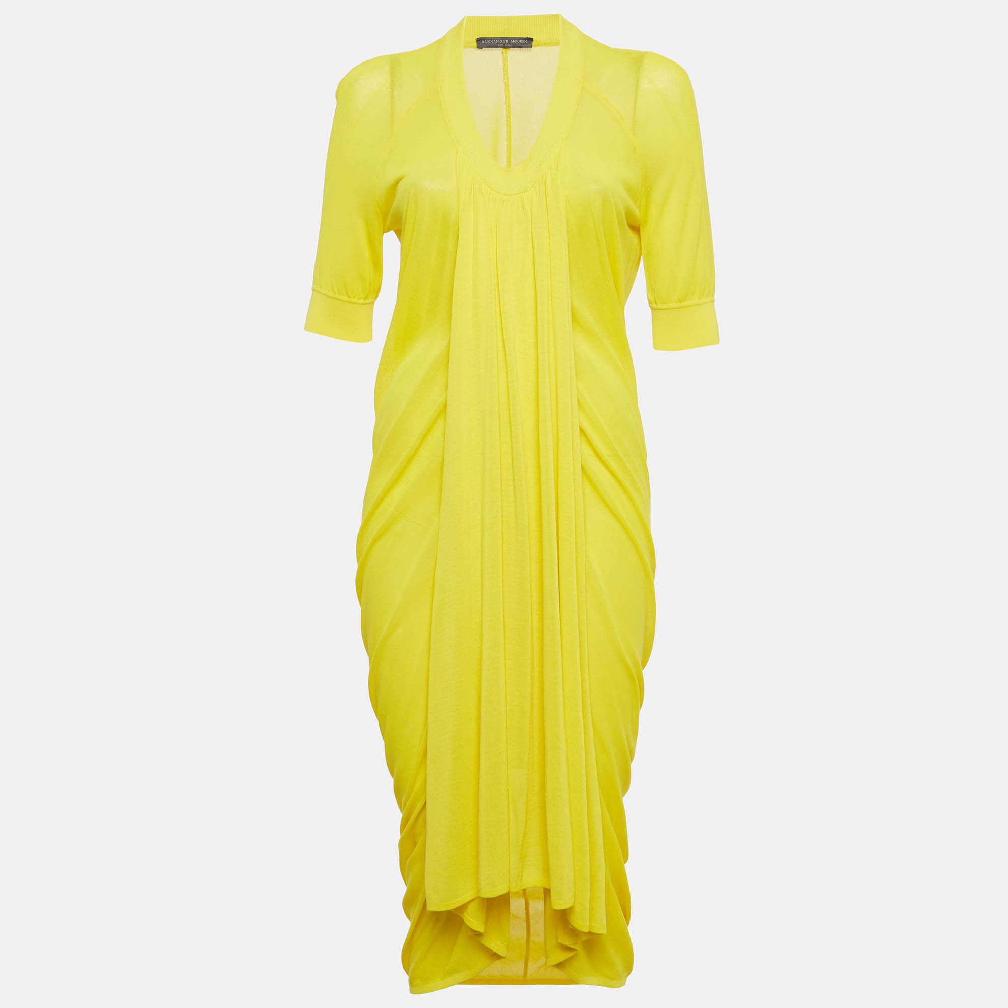 

Alexander McQueen Yellow Stretch Knit Playsuit L