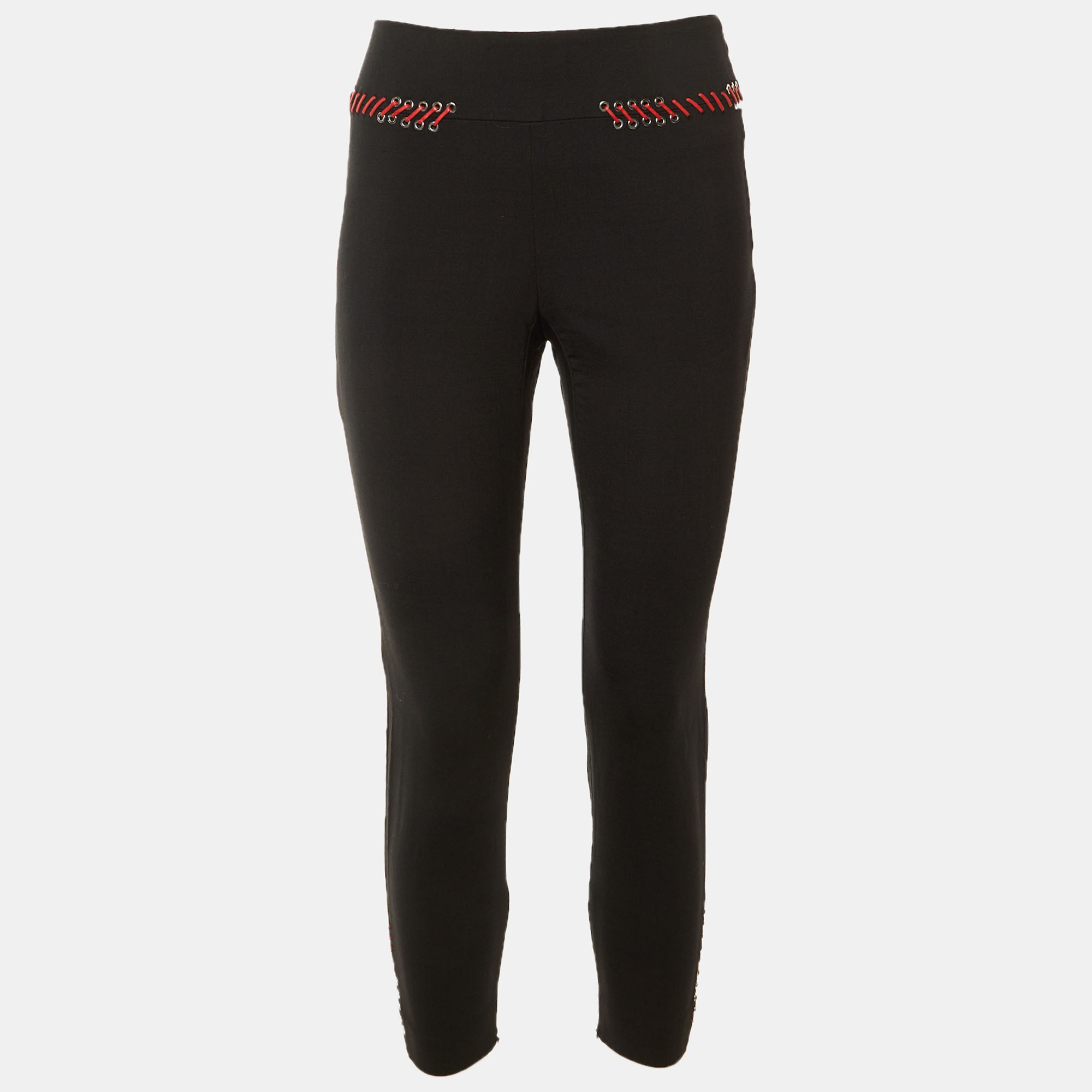 

Alexander McQueen Black Wool Contrast Braid Detail Pants S