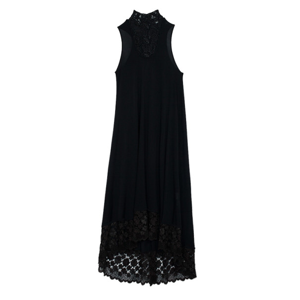 Pre Owned Alexander McQueen Lace Trimming Maxi Dress M