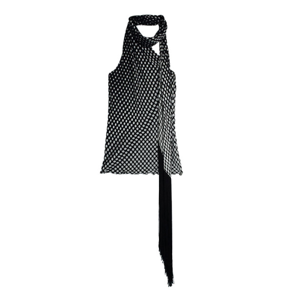 Pre Owned Alexander McQueen Polka Dot Halterneck Top M