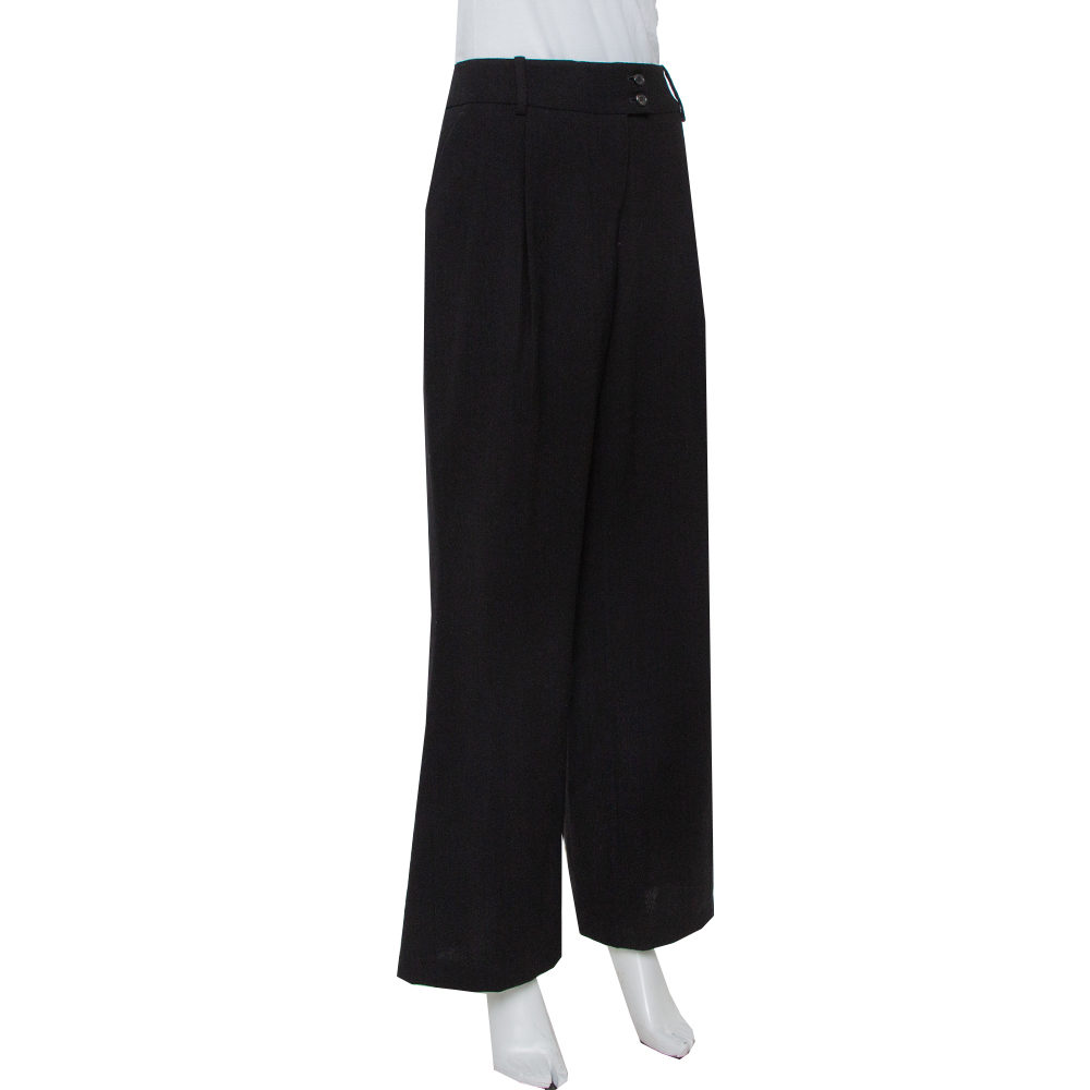 

Alexander McQueen Black Wool Wide Leg Pants