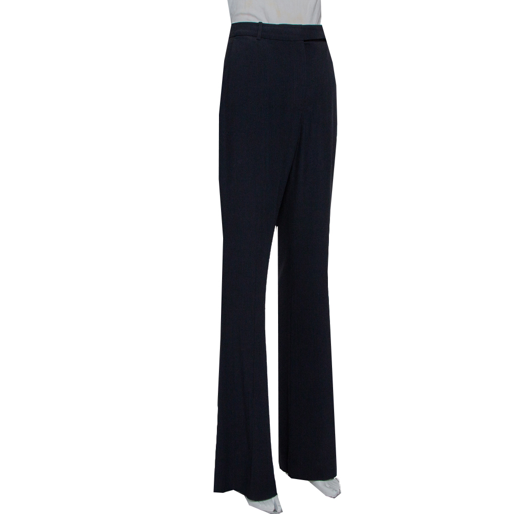 

Alexander McQueen Black Crepe High Rise Flared Trousers