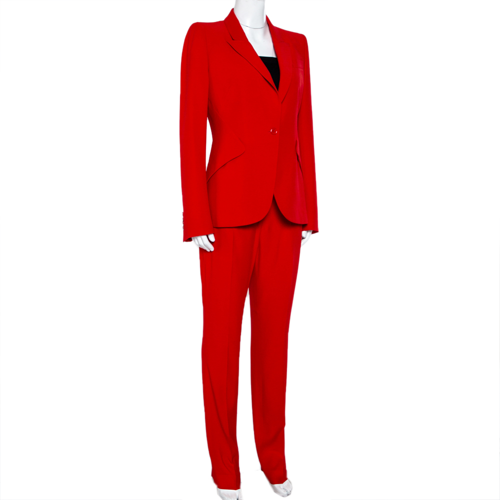 

Alexander McQueen Red Crepe Suit