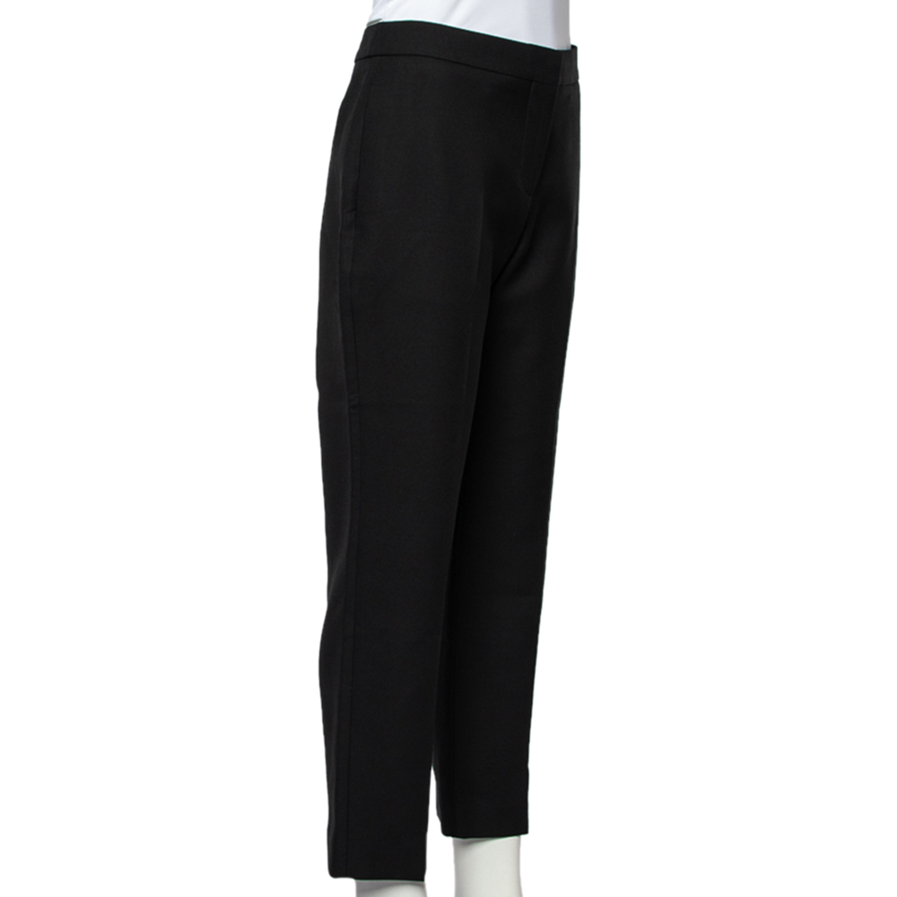 

Alexander McQueen Black Wool And Silk Cropped Trousers